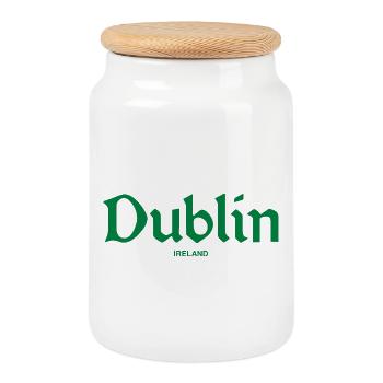 DUBLIN Irland Ireland - Keksdose mit Holzdeckel - Weiß - Vorne