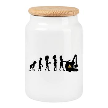Humour Evolution Manip Radio mobile Radiologie - Boîte à biscuits avec couvercle en bois - blanc - Devant