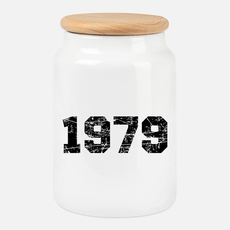 1979 - Keksdose mit Holzdeckel - Weiß