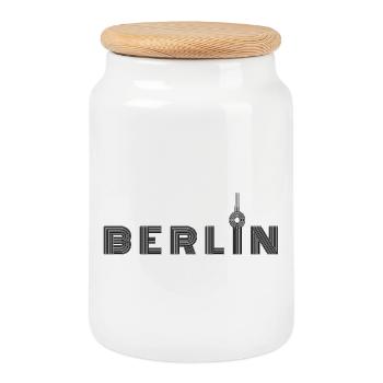 Berlin Berlin - Hauptstadt von Deutschland - Keksdose mit Holzdeckel - Weiß - Vorne
