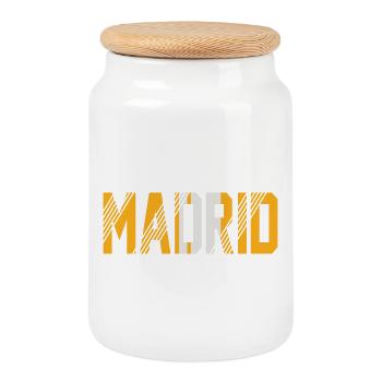 Madrid - Keksdose mit Holzdeckel - Weiß - Vorne