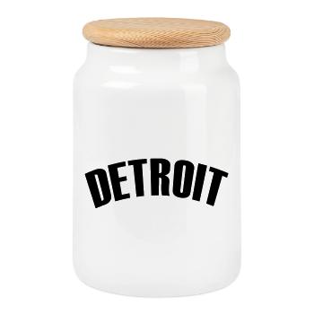 Chemise de Détroit - Boîte à biscuits avec couvercle en bois - blanc - Devant