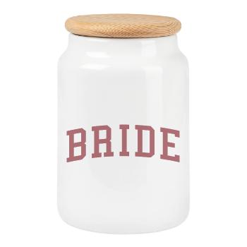 Braut Passende Verlobung Braut Dusche Hochzeit - Keksdose mit Holzdeckel - Weiß - Vorne