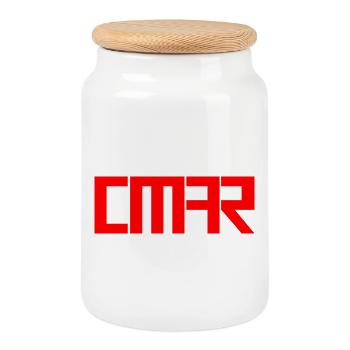 Omar Prénom Police Nom Arabe Idée cadeau - Boîte à biscuits avec couvercle en bois - blanc - Devant