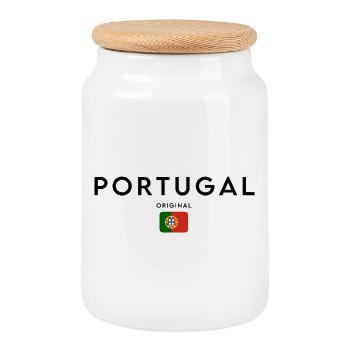 Flagge Portugals - Keksdose mit Holzdeckel - Weiß - Vorne