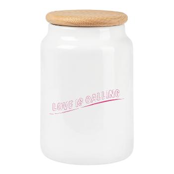 love is calling - Keksdose mit Holzdeckel - Weiß - Vorne