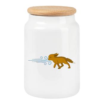 Der Fuchs und der Wind - Keksdose mit Holzdeckel - Weiß - Vorne
