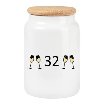 32.Geburtstag 32 Jahre Jubiläum 32 Jahre Zah 32 - Keksdose mit Holzdeckel - Weiß - Vorne