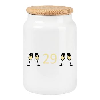 29.Geburtstag 29 Jahre Jubiläum 29 Jahre Zahl 29 - Keksdose mit Holzdeckel - Weiß - Vorne