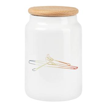 Croquis de gouvernail vintage - Boîte à biscuits avec couvercle en bois - blanc - Devant