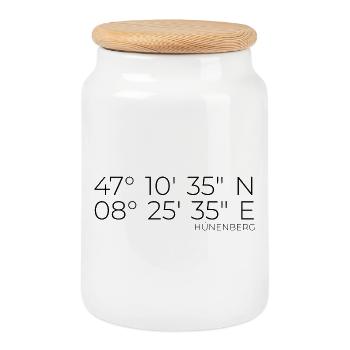 Coordinates Hünenberg - Cookie Jar with Wooden Lid - white - Front