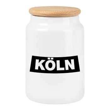 Köln Chapter Element 1C (JGA MC-Rocker-Style) - Keksdose mit Holzdeckel - Weiß - Vorne