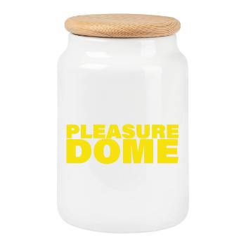 PLEASURE DOME - Cookie Jar with Wooden Lid - white - Front