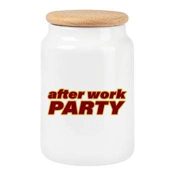 AFTER WORK PARTY - Cookie Jar with Wooden Lid - white - Front