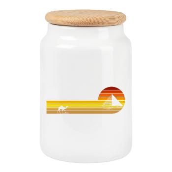 Coucher de soleil en Égypte - Boîte à biscuits avec couvercle en bois - blanc - Devant