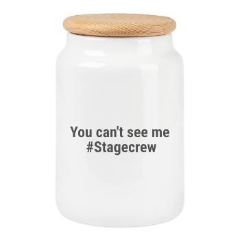You can't see me Stagecrew Gray - Cookie Jar with Wooden Lid - white - Front