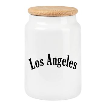 los angeles 7 - Keksdose mit Holzdeckel - Weiß - Vorne