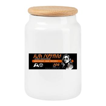 ai shock treatment a06 - Cookie Jar with Wooden Lid - white - Front