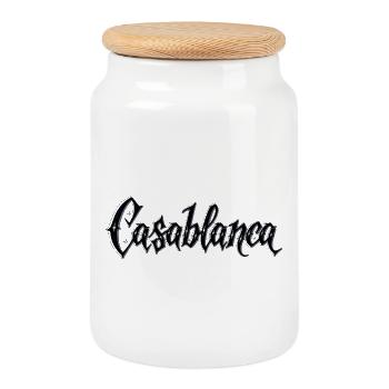 Casablanca - Boîte à biscuits avec couvercle en bois - blanc - Devant