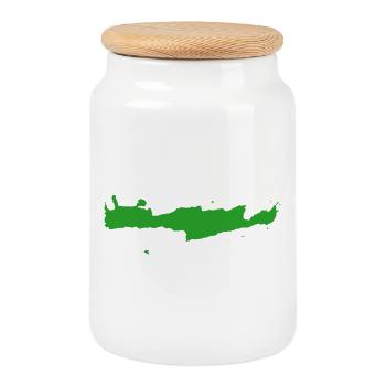 kriti green - Keksdose mit Holzdeckel - Weiß - Vorne