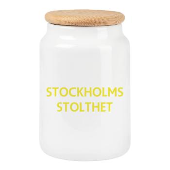 Fierté de Stockholm - Boîte à biscuits avec couvercle en bois - blanc - Devant