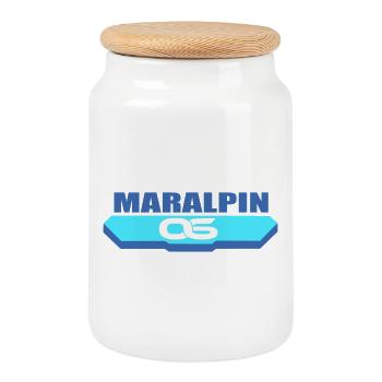 logo maralpin - Boîte à biscuits avec couvercle en bois - blanc - Devant