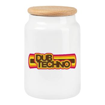 Dub Techno Retro Psychedelia - Keksdose mit Holzdeckel - Weiß - Vorne