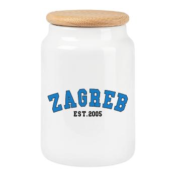 Zagreb Est.2005 - Boîte à biscuits avec couvercle en bois - blanc - Devant