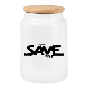 Save me - Keksdose mit Holzdeckel - Weiß - Vorne