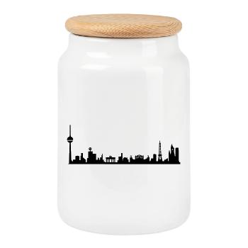 BERLIN SKYLINE  - Keksdose mit Holzdeckel - Weiß - Vorne