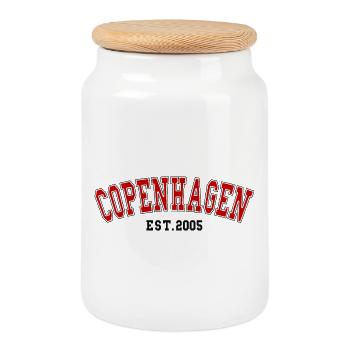 Kopenhagen Est. 2005 - Keksdose mit Holzdeckel - Weiß - Vorne
