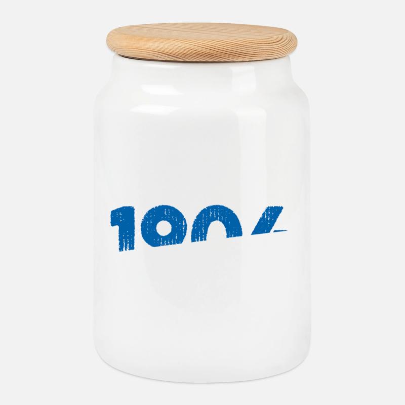Schalke Gelsenkirchen Love - Boîte à biscuits avec couvercle en bois - blanc