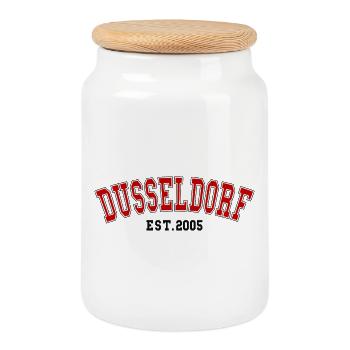 Düsseldorf Est. 2005 - Keksdose mit Holzdeckel - Weiß - Vorne