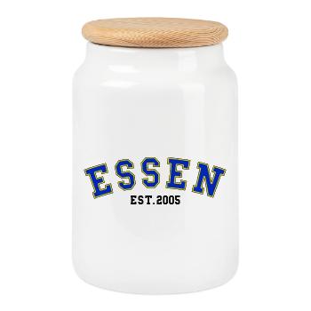 Essen Est. 2005 - Cookie Jar with Wooden Lid - white - Front