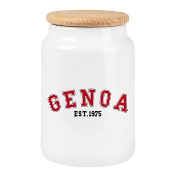 Gênes Est. 1975 - Boîte à biscuits avec couvercle en bois - blanc - Devant
