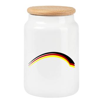 Drapeau de l’Allemagne - Boîte à biscuits avec couvercle en bois - blanc - Devant