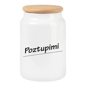 POZTUPIMI - Keksdose mit Holzdeckel - Weiß - Vorne