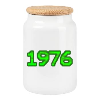 Nerd 1976 - Cookie Jar with Wooden Lid - white - Front