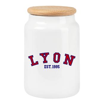 Lyon Est. 1995 - Boîte à biscuits avec couvercle en bois - blanc - Devant