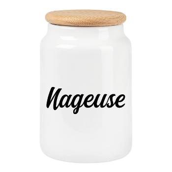Nageuse Compétition Natation Eau Nage Sportive - Boîte à biscuits avec couvercle en bois - blanc - Devant