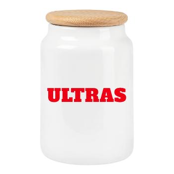 Ultras Aberdeen - Cookie Jar with Wooden Lid - white - Front