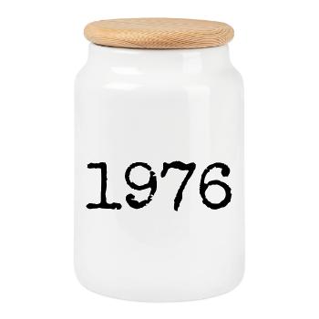 Legendary since 1976 - Cookie Jar with Wooden Lid - white - Front