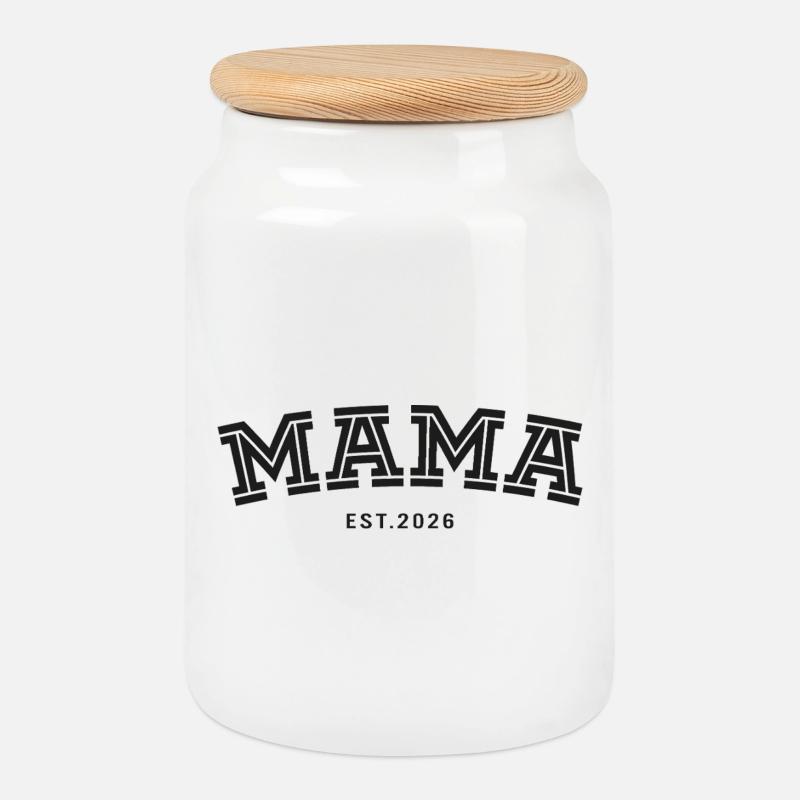 Mama geest. 2026 - Keksdose mit Holzdeckel - Weiß