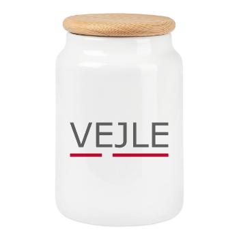 Vejle - Denmark Flag - Dänemark - Keksdose mit Holzdeckel - Weiß - Vorne