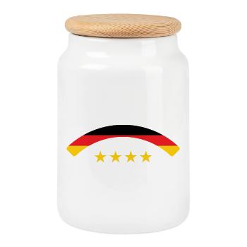 Drapeau Allemand - Allemagne - Boîte à biscuits avec couvercle en bois - blanc - Devant