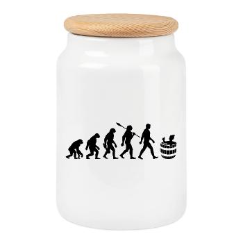 Evolution - Eisbader - Winterbaden - Eisbaden - Keksdose mit Holzdeckel - Weiß - Vorne