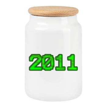 Computer 2011 - Keksdose mit Holzdeckel - Weiß - Vorne