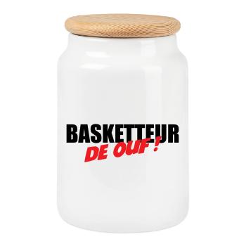 Basketball player of the world – fun passion sport performance - Cookie Jar with Wooden Lid - white - Front