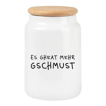 It gheat more gschcuddle dialect statement cuddling - Cookie Jar with Wooden Lid - white - Front