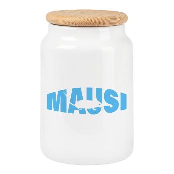 Mausi - Cookie Jar with Wooden Lid - white - Front